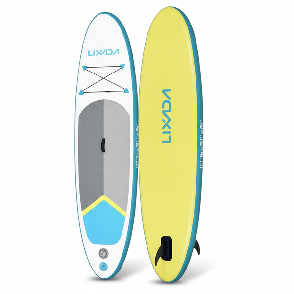 Paddelwerk Kompakt 11'0 aufblasbares SUP-Board in Gelb, weißer Hintergrund