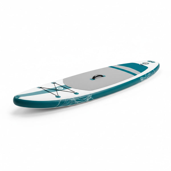 Paddelwerk Allround aufblasbares SUP-Board in Petrol/Weiß – Packshot