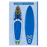 FunWater SUPFR02D SUP-Board – exakte Lieferantenansicht von Oberseite, Seitenansicht und Unterseite