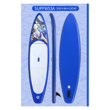 FunWater SUPFW53A SUP-Board – exakte Lieferantenansicht von Oberseite, Seitenansicht und Unterseite
