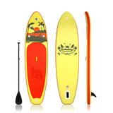 FunWater SUPFW27B gelbes SUP-Board – Oberseite, Unterseite und Seitenansicht