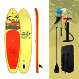 FunWater SUPFW27B SUP-Komplettset in Gelb und Orange – abgebildetes Zubehör
